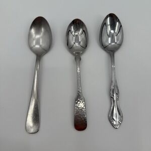 Lot of 3 Stainless Steel Flatware Teaspoons - Oneida Craft‎ - Towle - Unbranded